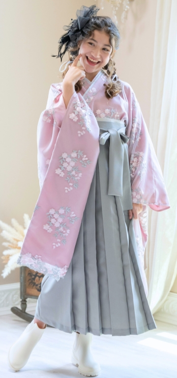 花刺繍チュールレース袴セット ミディアム丈 コーデ HAKAST25