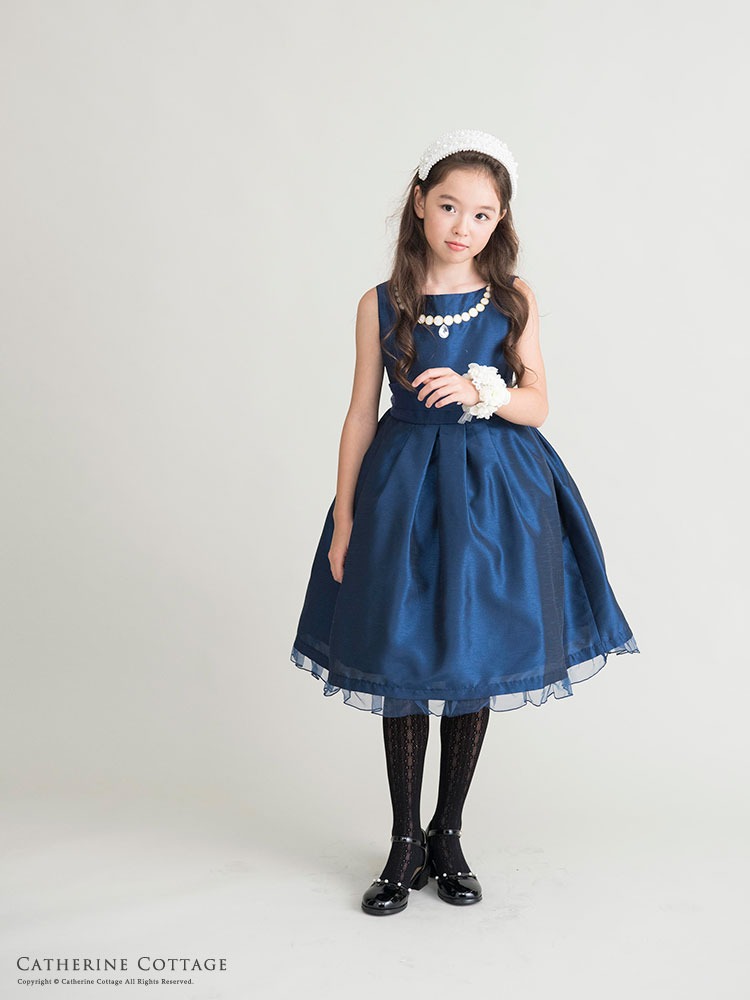 ドレス オーガンジー トロンプルイユ ビジュー 赤 黒 青