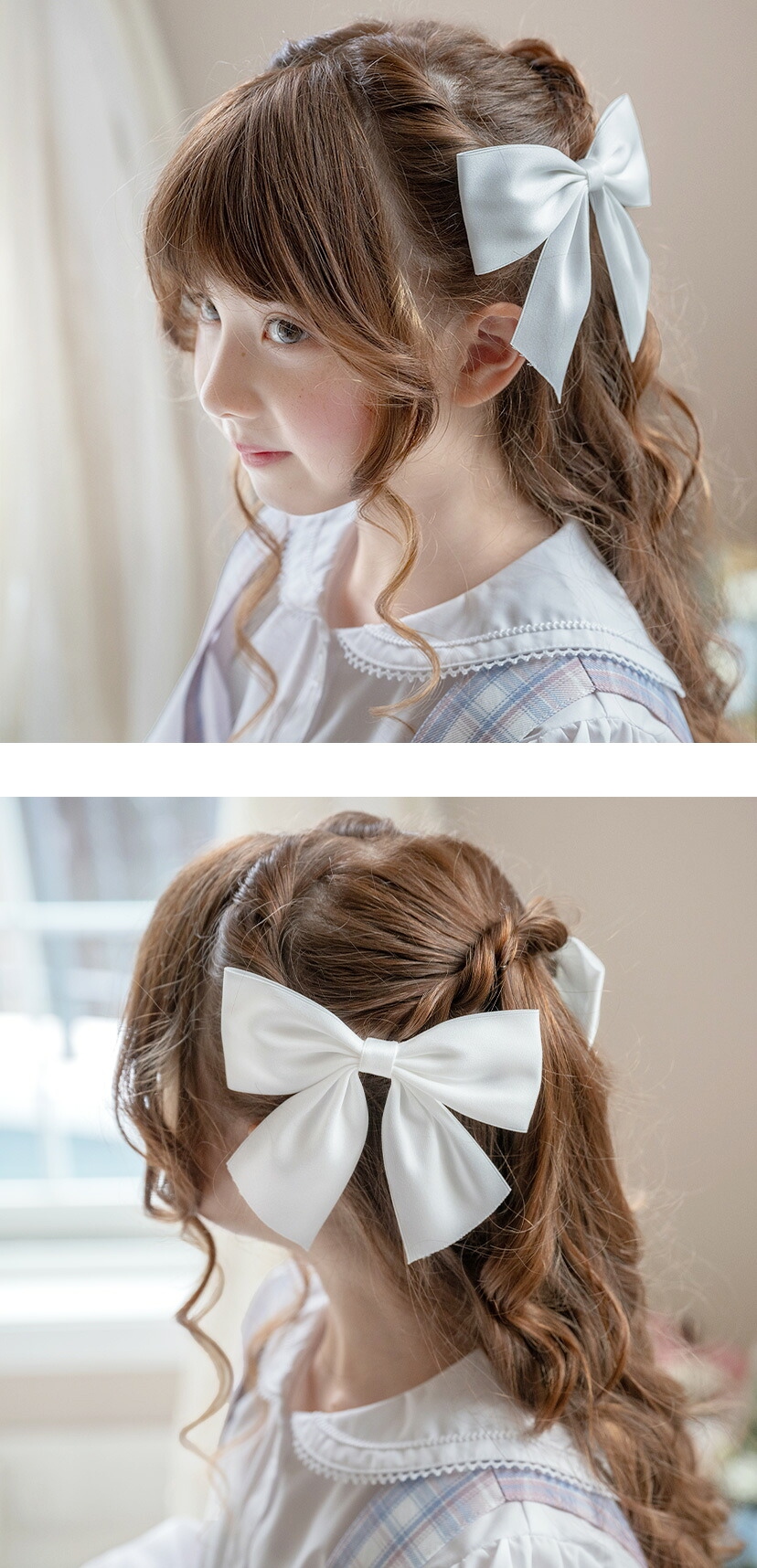 マットサテンリボンヘアクリップ キャサリンコテージ モデル