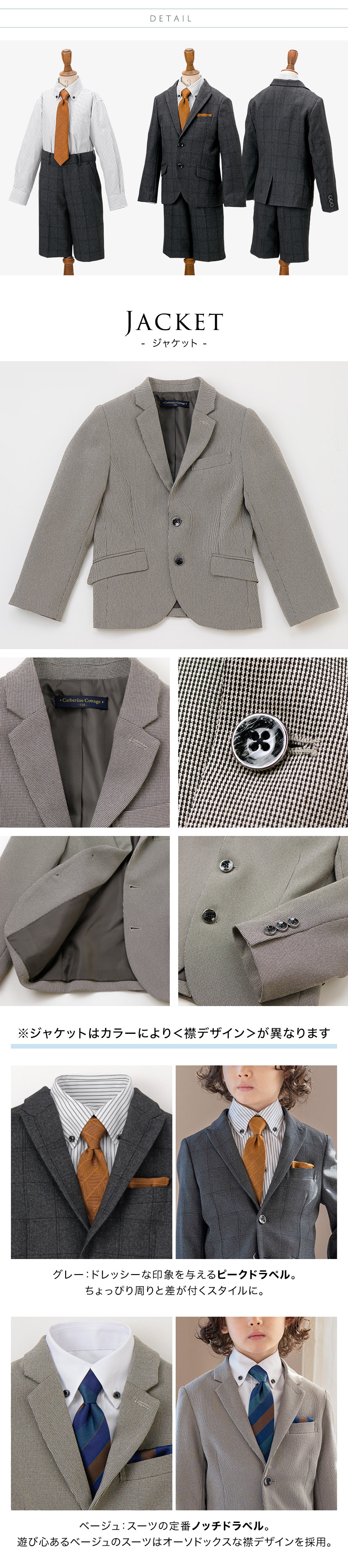 ディテール詳細,ジャケット