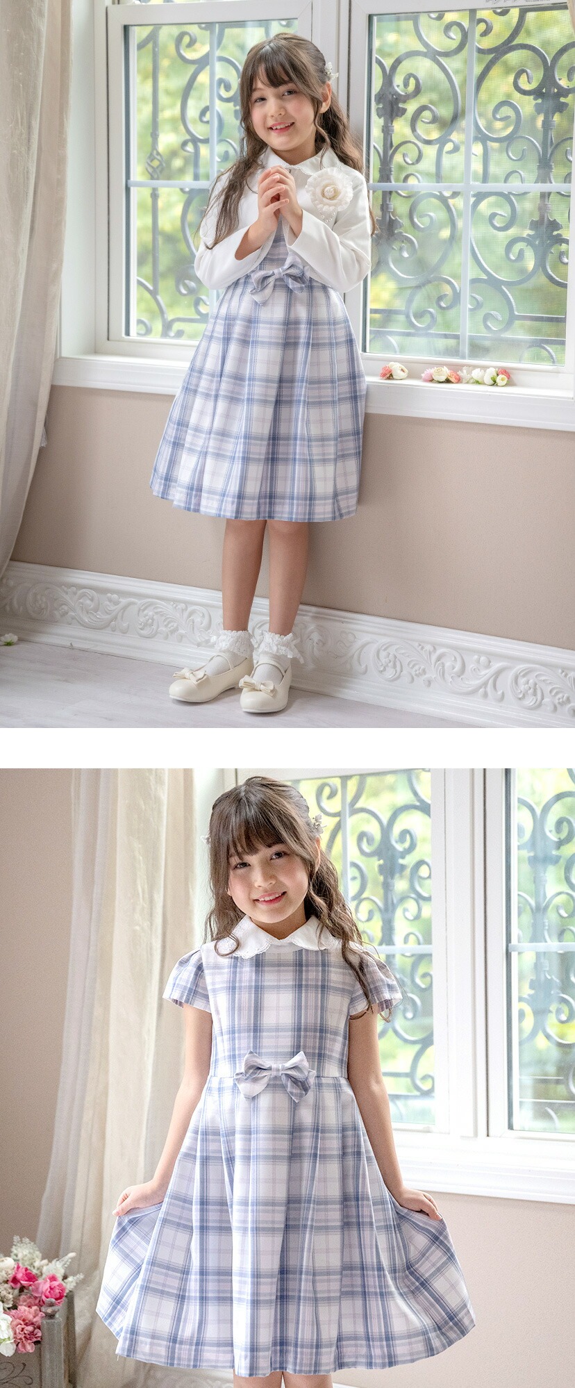 入学式 丸襟ワンピースとボレロのアンサンブル モデル画像2