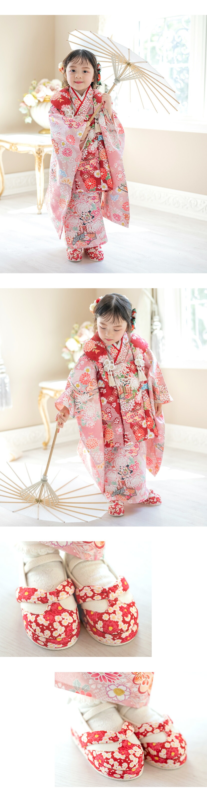 キャサリンコテージ,花柄鼻緒の草履風スリッポン,モデル画像2