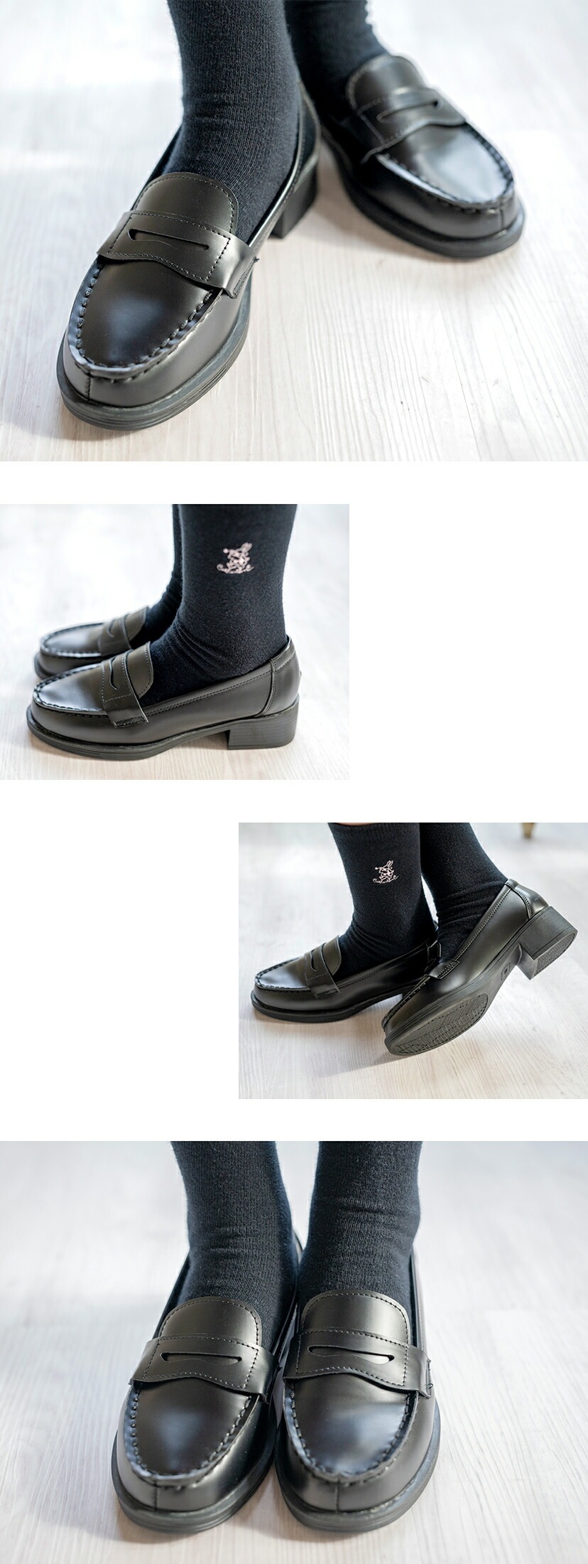 TKST18,かかとクッション入りヒールローファー,着用モデル