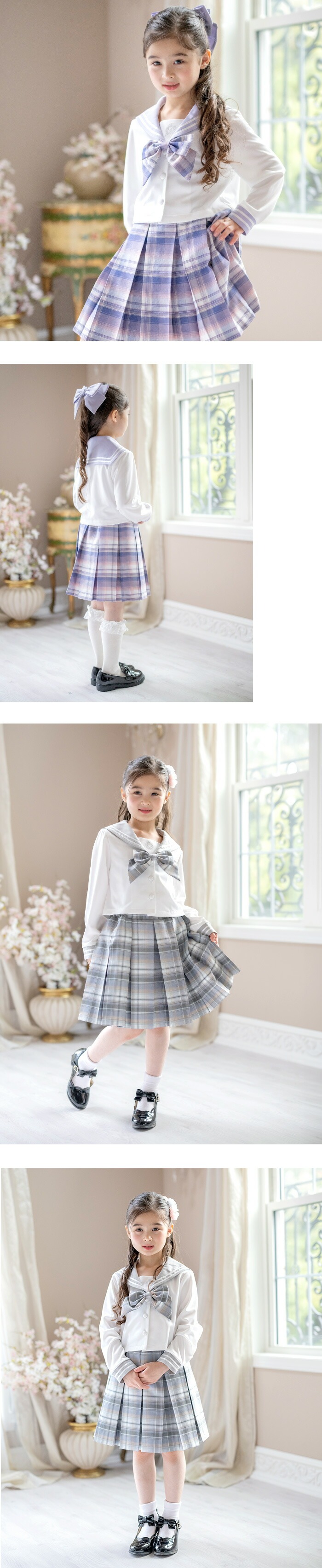 セーラージャケット+チェックスカートセット モデル画像2