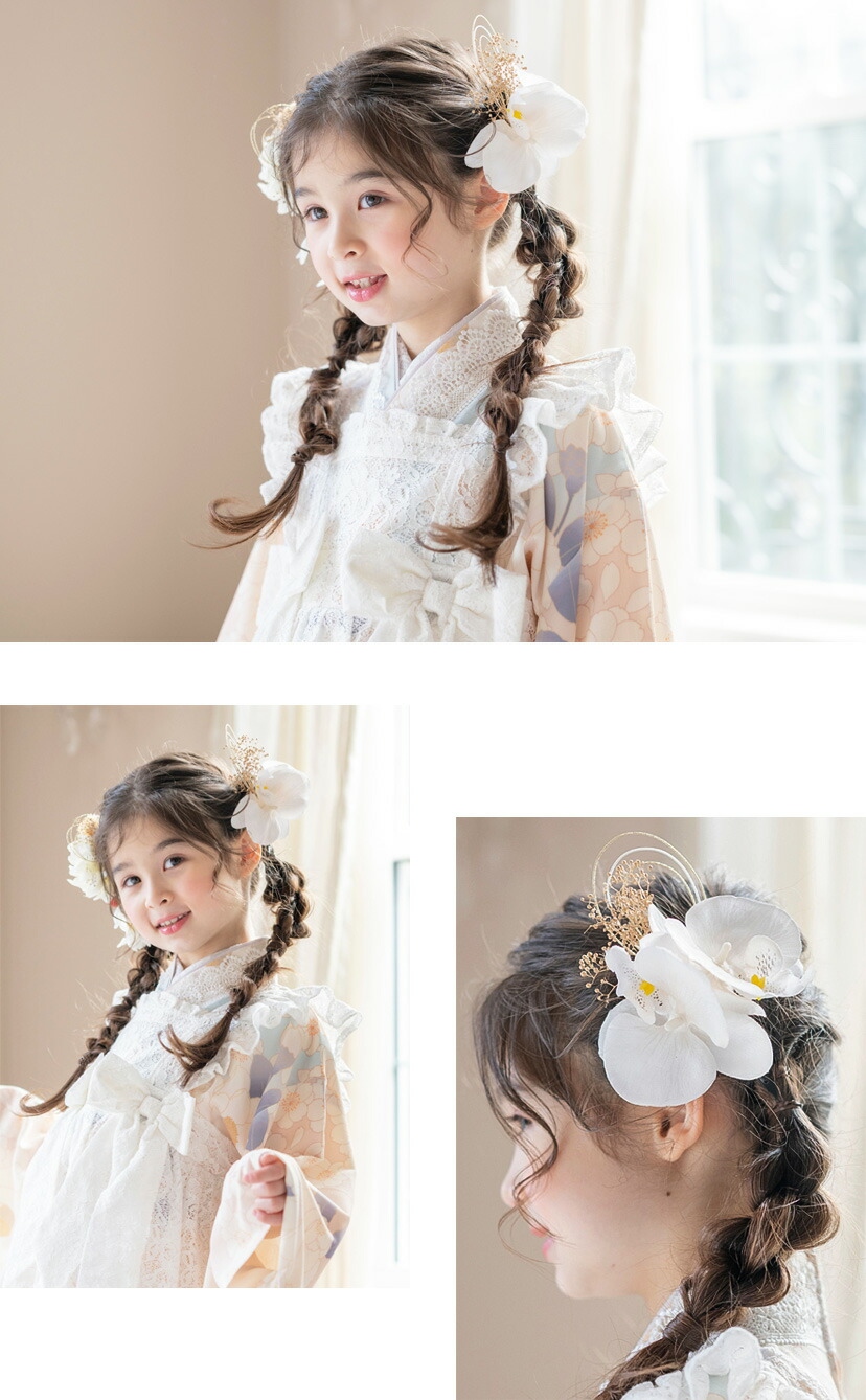 胡蝶蘭髪飾り モデル画像3