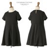 キッズフォーマルシンプルワンピース女の子半袖長袖[110120130cmブラック黒ネイビー紺カーキ赤グレーピンクベージュパープル]法事葬儀卒園式入学式冠婚葬祭正装礼服子供服