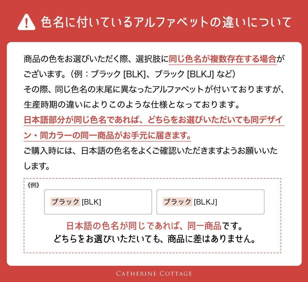 色名についているアルファベットの違いについて