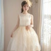 発表会ドレスキッズ結婚式ウエストビジューのデコルテ透かしレースドレス[110120130140150160cmネイビー紺レッド赤ベージュ]子供ドレスパールフラワーガールプリンセスパーティーガールズ女の子