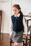 子供服コットンニットスクールベスト男の子女の子紺無地ネイビーVネック[120130140150160cm]キャサリンコテージフォーマルキッズ私立小学校中学校受験面接学校訪問通学男女兼用制服