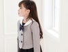 卒業式スーツ女の子ドレス・スーツ（女の子用）セーラー衿スーツアンサンブル[ジャケット/ジャンパースカート/リボン][フォーマルキッズ紺115120130発表会受験卒園式卒業式入学式子供フォーマル]