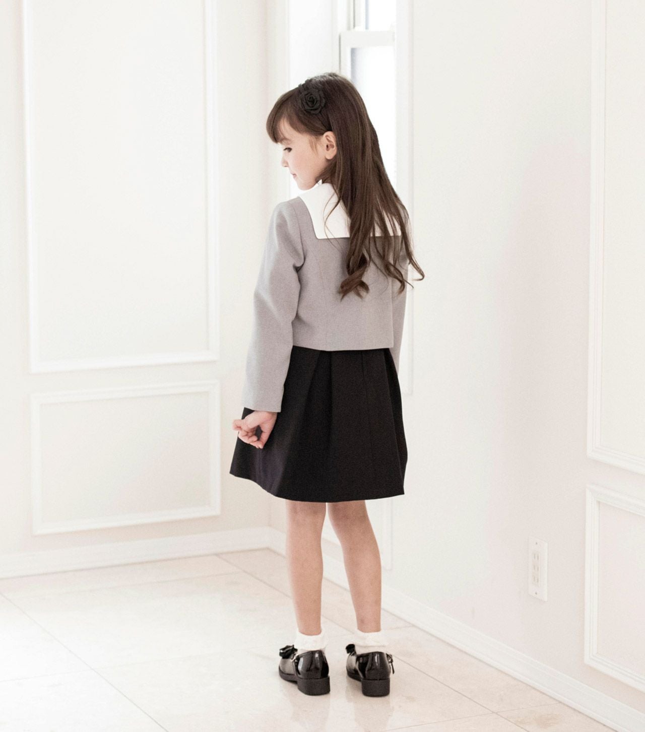 送料無料入学式 女の子 スーツ セーラー衿 子供服 アンサンブル 女児