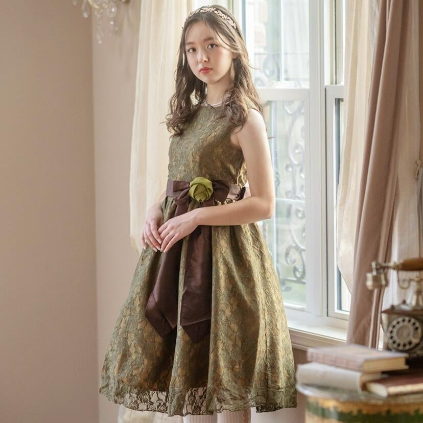 子供ドレス令嬢テイストのアンティークレースドレス[子供服キッズフォーマルピアノの発表会結婚式女の子用120130140cm子どもドレスフォーマルドレス衣装花柄楽天通販]キャサリンコテージ