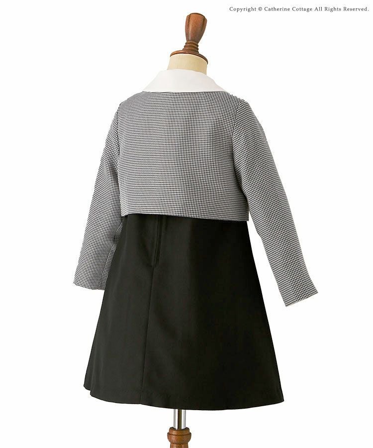 送料無料【超目玉セール】黒ワンピースとボレロセット入学式スーツ 前