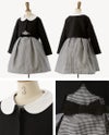 子供服フォーマルフロッキープリントタックワンピース女の子お花リボン[キッズ110120130cm千鳥格子グレー入学式卒園式卒業式卒服秋結婚式発表会ピアノ発表会七五三楽天通販]キャサリンコテージ