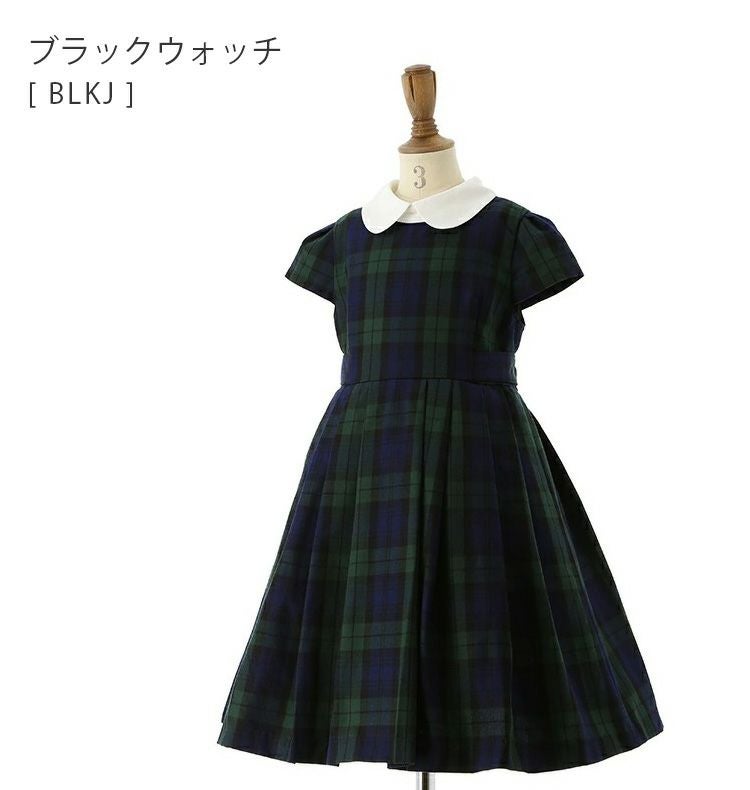 送料無料【目玉セール】ワンピース 入学式 女の子 チェック柄 清楚な白 