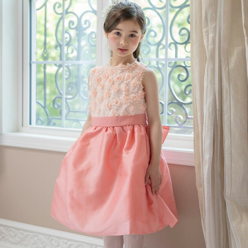 発表会ドレスローズパーティーキッズドレス子供服女の子キッズ子どもフォーマル100110120130140150160cmジュニア結婚式ピアノ発表会七五三女の子用子供ピンク水色ベージュ