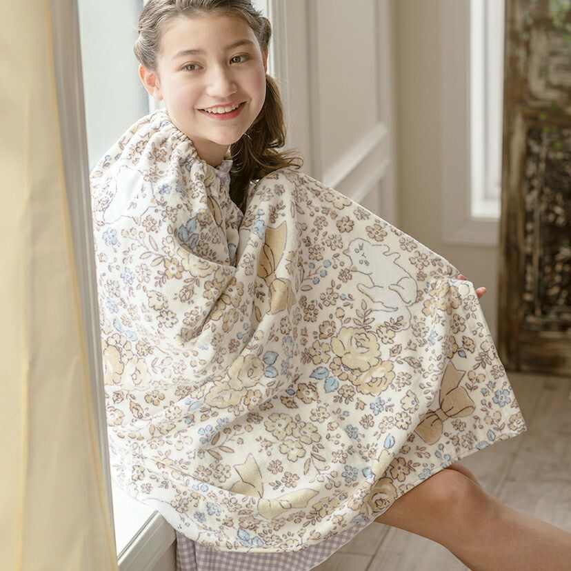 女の子ラップタオルロマンティック柄プールタオル[子供用大人用着替えタオルポンチョ子供用ピンク80cm×120cm綿100%水着用水泳ビーチタオルキッズジュニアレディースロングサイズ大判タオル巻きタオルお着替え]キャサリンコテージ