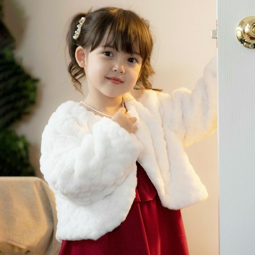 ボレロカーディガンファー子供服アウタードレス