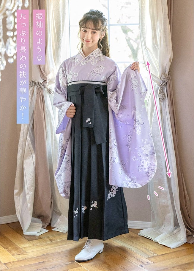 送料無料袴セット卒業式卒園式着付け簡単刺繍入り袴和装セットジュニア女の子[着物上衣/袴/袴下帯/帯枕]赤白黒緑卒服小学生子供[110120130140150160cm]キッズ和服小学校通販購入