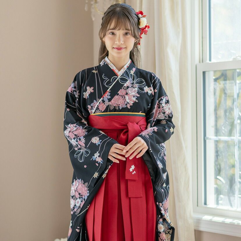 送料無料【卒服最終セール超目玉】着付け簡単袴セット 小学校 卒業式