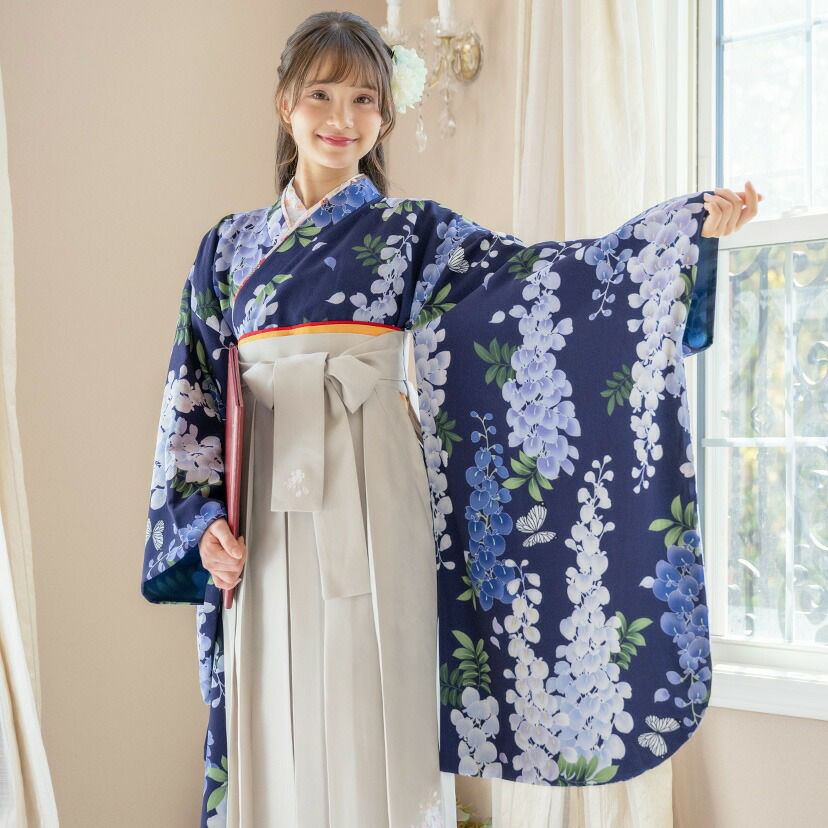 送料無料【卒服最終セール超目玉】着付け簡単袴セット 小学校 卒業式