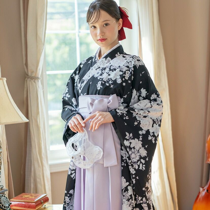 着付け簡単袴セット 刺繍入り　いにしえ華車桃×紺袴セット120 着付け簡単袴セット 刺繍入り いにしえ華車桃×紺袴セット120 【公式通販】