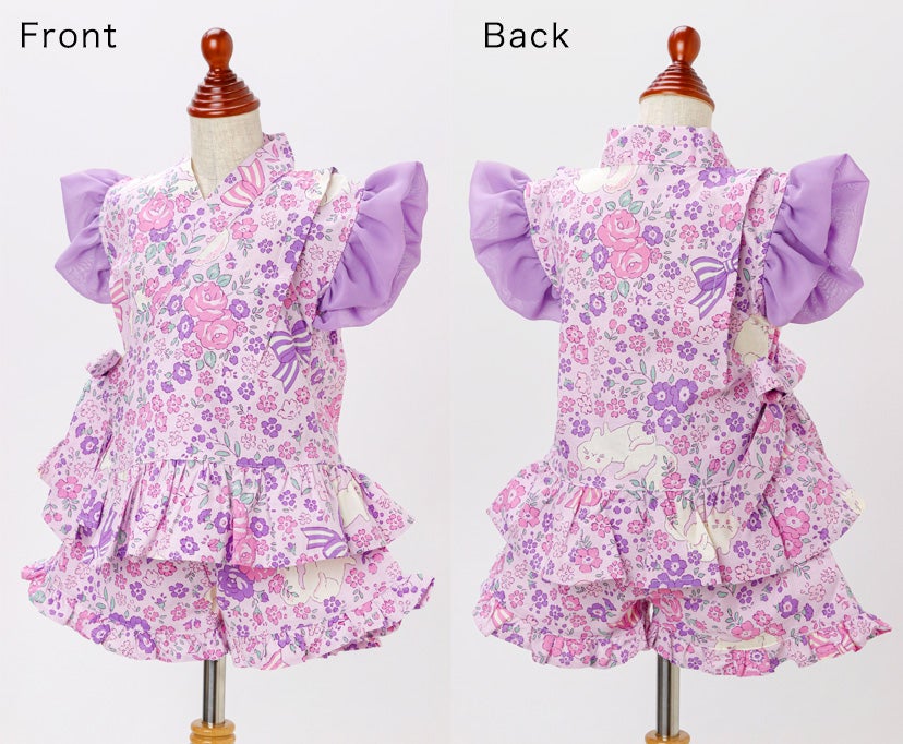 女の子キッズベビーフリル甚平