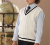 子供服Vネックベーシックニットベストキッズ[女の子男の子男女兼用白男児フォーマル120130140150160170cmケーブル編みボーイズ冠婚葬祭入学式卒業式結婚式発表会通園通学カジュアル]【キャサリンコテージ】