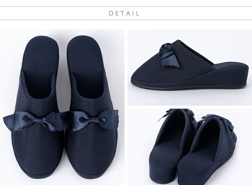 携帯用フォーマルスリッパ黒ヒール付き