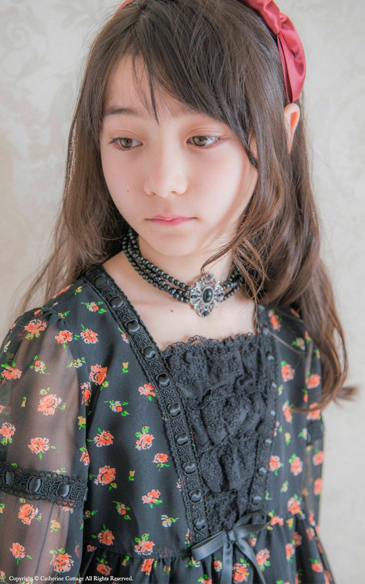 子どもドレス子供ドレスローズシフォンワンピースピアノ発表会ジュニアドレスフォーマル結婚式入学式子供服女の子こどもキッズ発表会卒業式卒園式黒[ZITS032811]