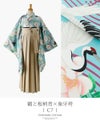 卒業式袴着付け簡単!ちりめん風着物と刺繍入袴セット[着物上衣/袴/袴下帯/帯枕/襦袢]小学校卒業式大学生子供和服和装