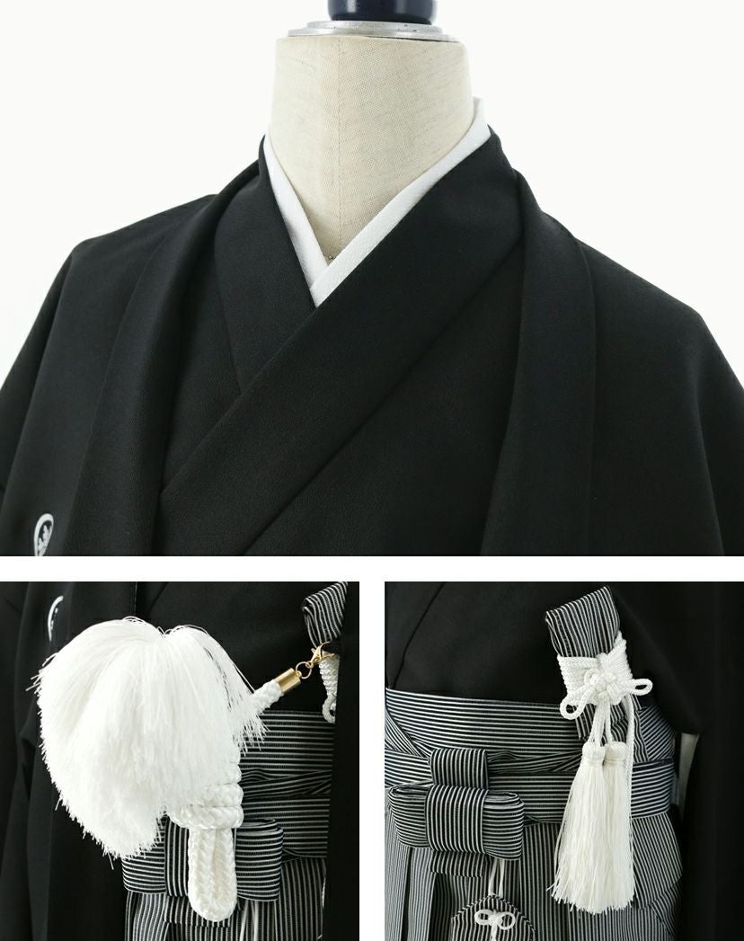 送料無料卒業式 男の子 袴 着付カンタン紋付き羽織袴セット / TAK 和装