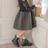 女の子ワンピースシルエット自慢のお嬢様ワンピース長袖裏起毛[110120130140150cm黒ブラックグレー]秋冬子供服キッズジュニア冠婚葬祭発表会七五三フォーマルカジュアルTAK
