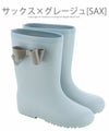 レインブーツキッズ女の子長靴サイドリボンレインブーツかわいい[161718192021222324cmネイビーホワイトミントグリーンライラック紫]ジュニアレディースおしゃれ通販楽天