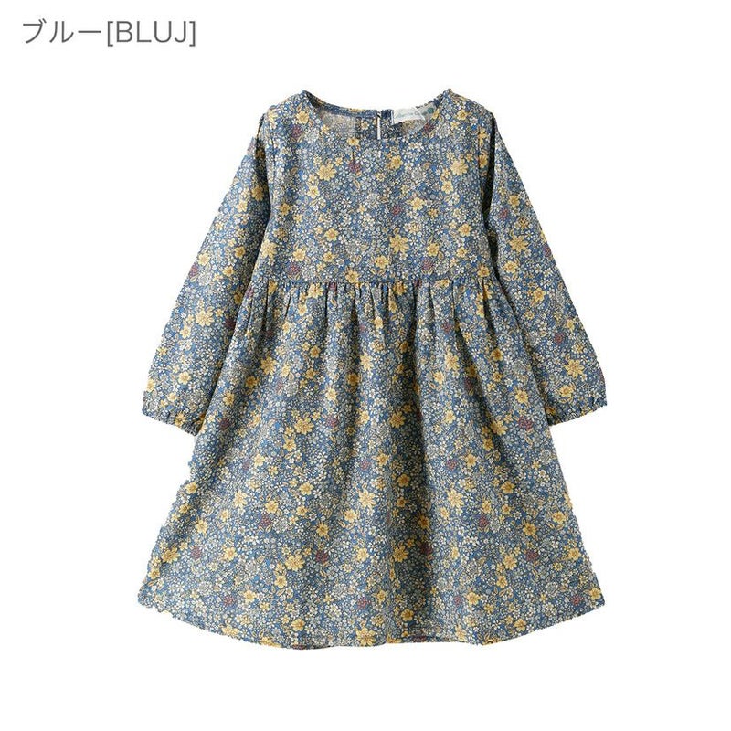 メール便送料無料】【セール】キッズ 長袖花柄ワンピース[110 120 130 