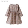 キッズ長袖花柄ワンピース[110120130140150cmピンクブルーグレー]女の子服カジュアル子供服YUP12