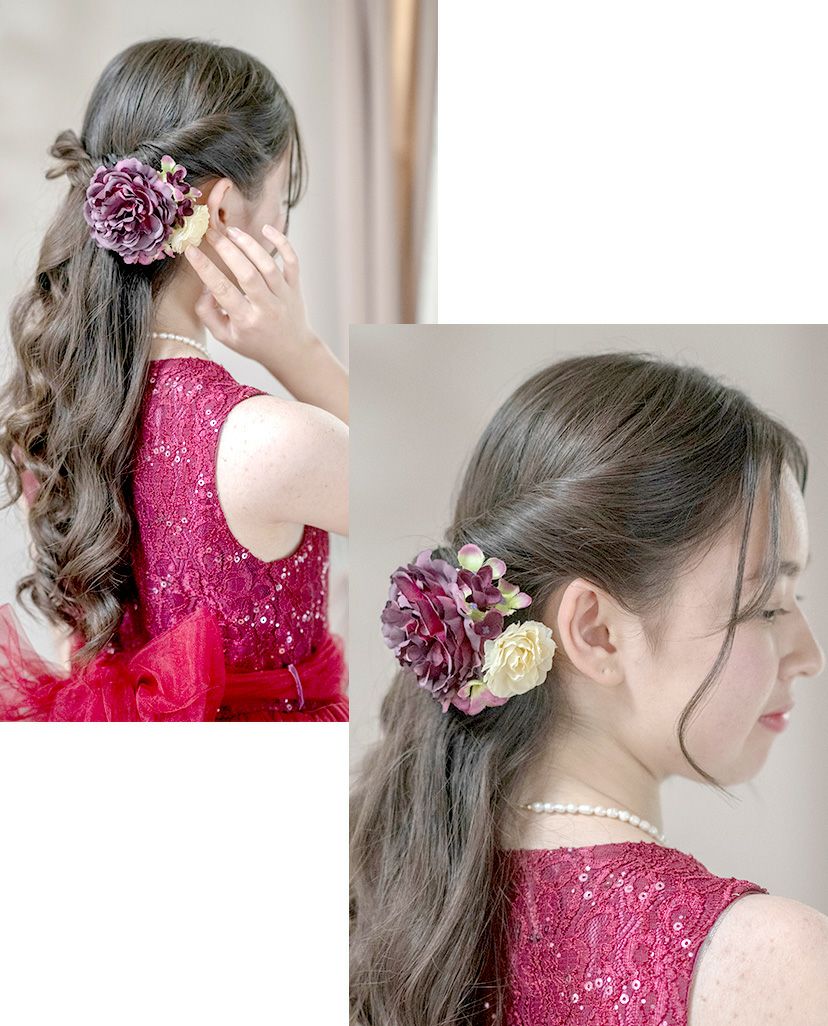 送料無料ナチュラルフラワーヘアクリップ コサージュ 髪飾り ヘッド