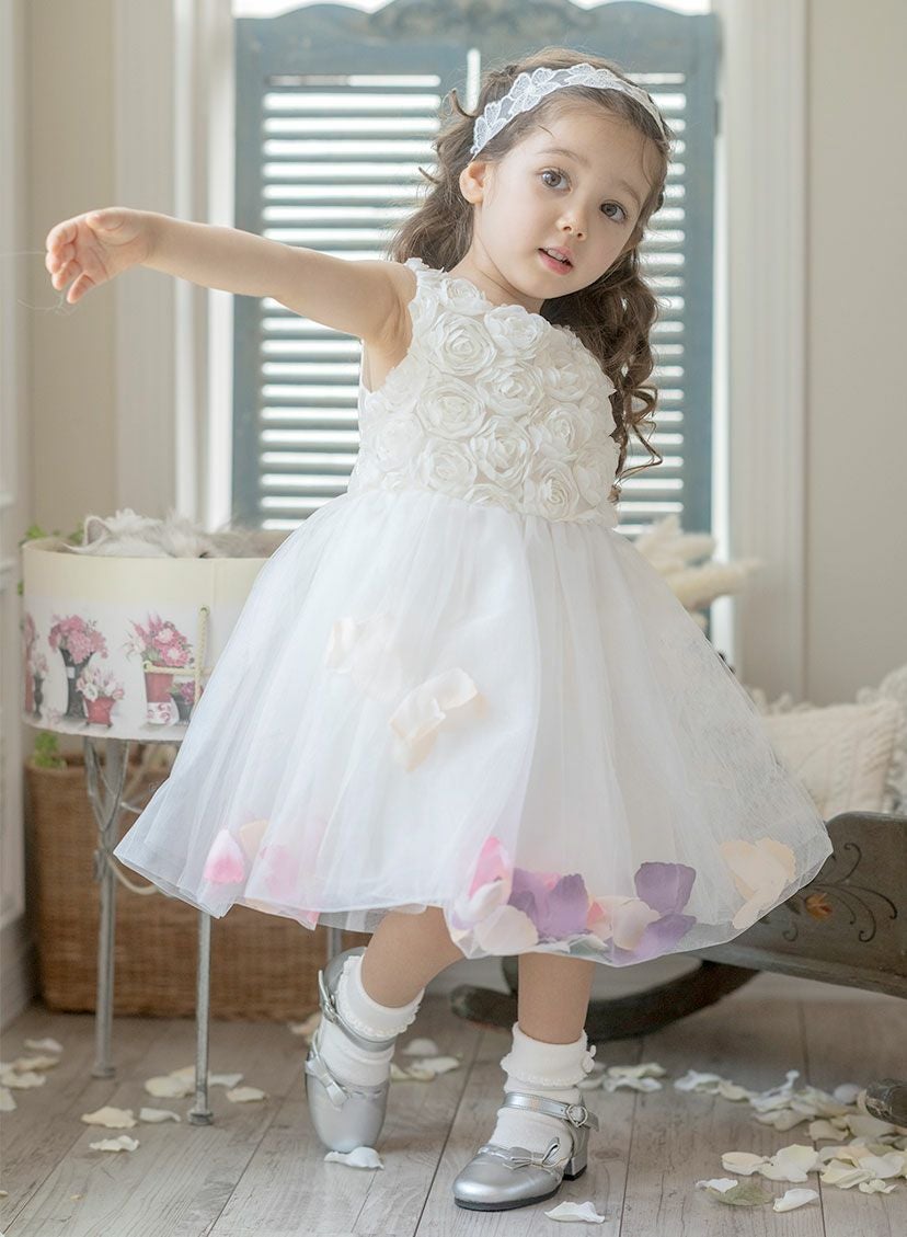 送料無料【雛祭りセール目玉】ベビードレス 女の子 バラチュールの