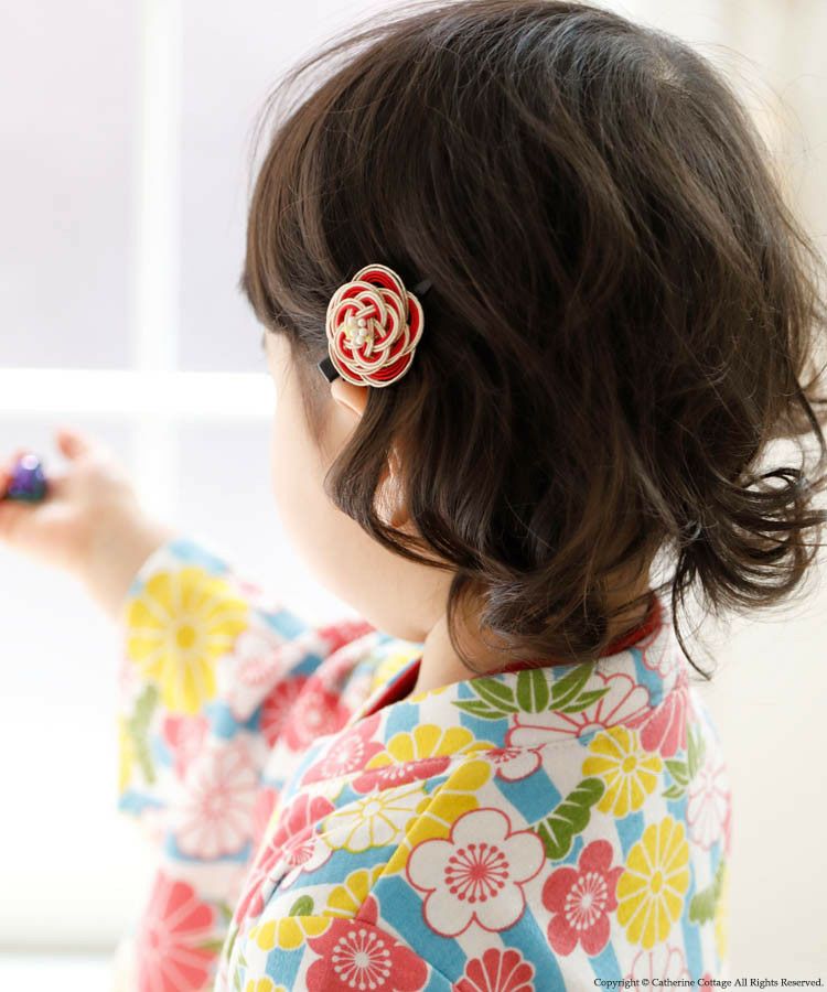 送料無料ヘア 水引ヘアクリップ 梅 水引髪飾り 梅結び 小さいサイズ2個