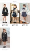 入学式スーツ子供女の子チェックオーガンジースカートスーツセット（ノーカラーボレロ/長袖ブラウス/チェックスカート/リボン/ブローチ）おしゃれTAK