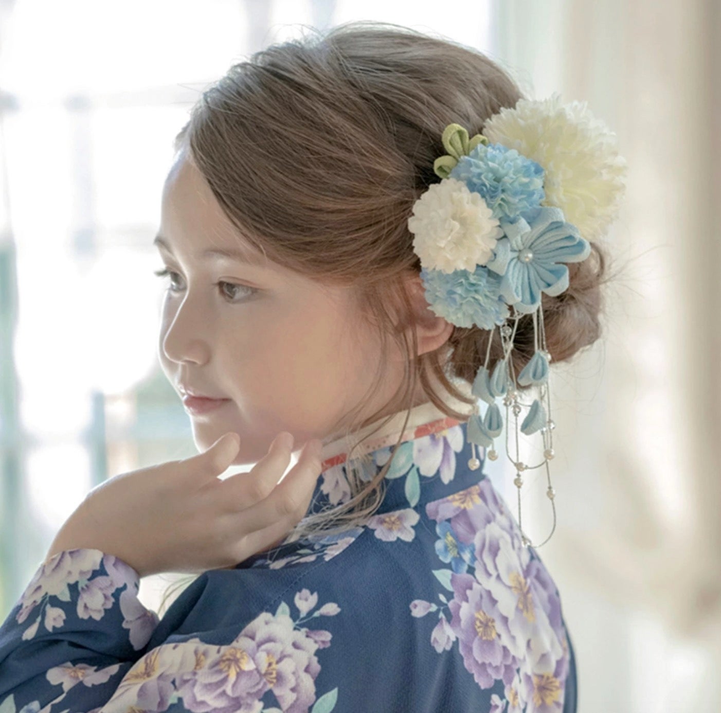 送料無料和装お花の髪飾り2点セット[髪飾り造花卒業式袴結婚式成人式