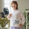 女の子カジュアル白猫ポシェット長袖トップス裏起毛トレーナーTAK