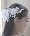 フラワーコサージュヘッドドレスピュアホワイトアクセサリーカチューシャヘアアクセサリーTAK