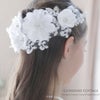 フラワーコサージュヘッドドレスピュアホワイトアクセサリーカチューシャヘアアクセサリーTAK