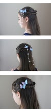 揺れるチェーン付きちょうちょヘアクリップ2個セット和装髪飾り