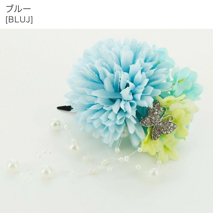 和風髪飾り蝶とお花のヘアクリップアクセサリーヘアアクセサリー和装アクセサリー