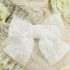 ビッグレースリボンヘアクリップ白アクセサリーヘアアクセサリーYUP6