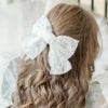ビッグレースリボンヘアクリップ白アクセサリーヘアアクセサリーYUP6