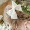 ビッグレースリボンヘアクリップ白アクセサリーヘアアクセサリーYUP6