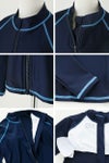 長袖ラッシュガードスクール水着長袖ラッシュガードフードなし女の子男の子紺黒スクール水着YUP12